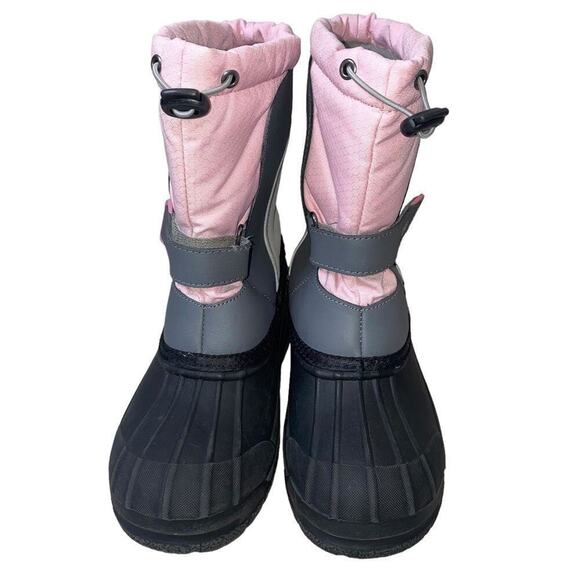 Totes brand pink & gray women's duck toe warm winter boots SZ 5 snow sledding - Picture 2 of 8